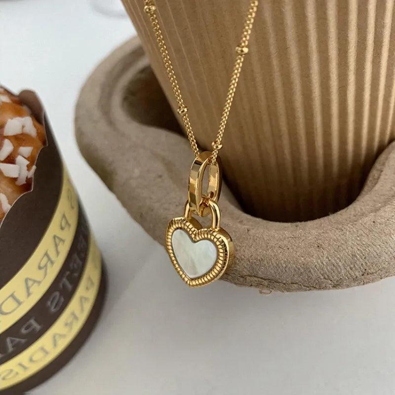 Gold heart - Double-sided love necklace - Sereni Femme