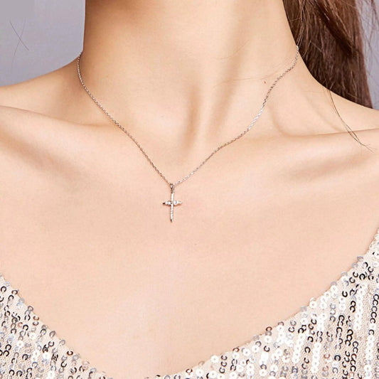 925 Silver Cross Necklace Sereni™ - Sereni Femme